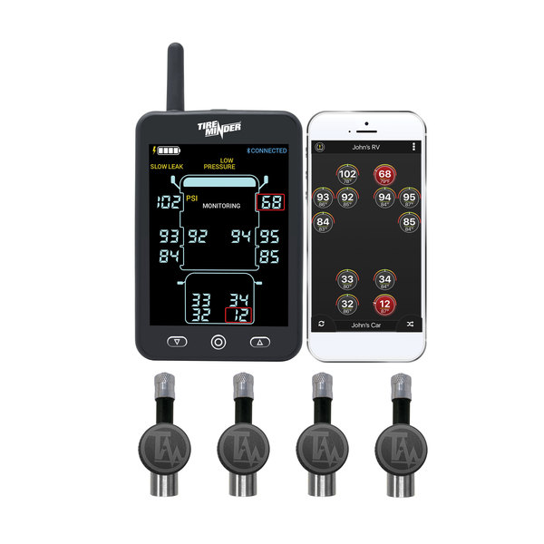 Minder Research Minder Research TM22157 TireMinder A1AS RV TPMS with 4 Flow Through Transmitters TM22157